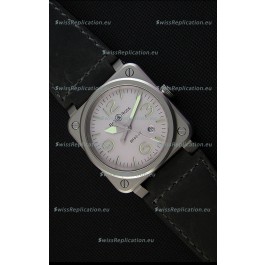 Bell & Ross BR03-92 Horolum Grey Dial Leather Strap Swiss Replica Watch 1:1 Mirror Replica