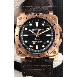 Bell & Ross BR03-92 Diver Rose Gold Black Dial Swiss Replica Watch 1:1 Mirror Replica
