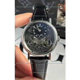 Breguet Tradition 7057BR/R9/9W6 Steel Casing Single Tourbillon Swiss Replica Black Strap Watch
