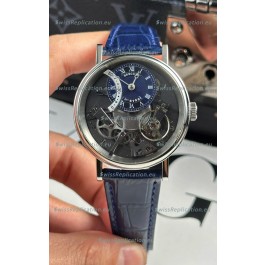 Breguet Tradition 7057BR/R9/9W6 Steel Casing Single Tourbillon Swiss Replica Blue Strap Watch