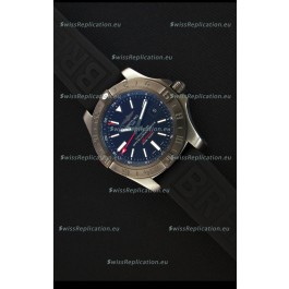 Breitling Avenger II BlackSteel GMT Swiss Replica Watch Rubber Strap 1:1 Mirror Replica Watch