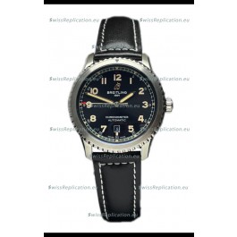 Breitling Navitimer Aviator 8 Automatic 41 Black Dial Brown Strap 1:1 Mirror Swiss Replica Watch 