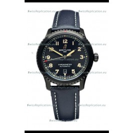 Breitling Navitimer Aviator 8 Automatic 41 Black Dial Blue Strap 1:1 Mirror Swiss Replica Watch 