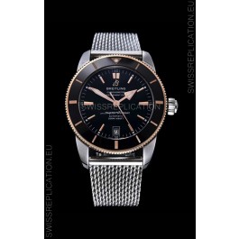 Breitling SuperOcean Heritage II 44MM Black Dial Two Tone 904L Steel 1:1 Mirror Replica