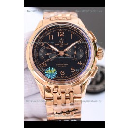 Breitling Premier B01 Chronograph 42 Edition Rose Gold Casing Centenary Brown Dial - 1:1 Mirror Replica Watch