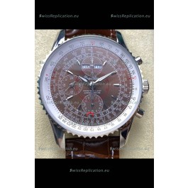Breitling Montbrilliant Superclone Replica Watch in Brown Dial - 904L Steel Case