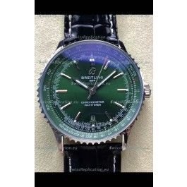 Breitling Navitimer 1 Automatic Swiss Replica Watch in Green Dial - Leather Strap