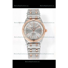 Breitling Chronomat 36MM 2 Tone Rose Gold Casing 1:1 Mirror Replica Watch Steel Dial