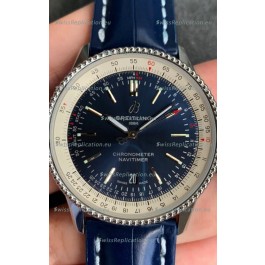 Breitling Navitimer 1 Automatic Swiss Replica Watch in Blue Dial - Leather Strap