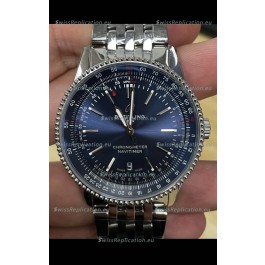 Breitling Navitimer 1 Automatic Swiss Replica Watch in Blue Dial - Steel Strap