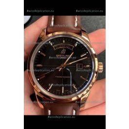 Breitling Transocean Day & Date Swiss Replica Watch in Black Dial 1:1 Mirror Edition