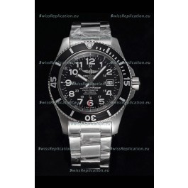 Breitling SuperOcean II 44mm 904L Steel Case 1:1 Mirror Replica Watch in Black Dial 