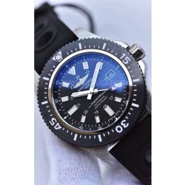 Breitling SuperOcean 44 Special Steel - Mariner Blue Swiss Replica Watch with Rubber Strap