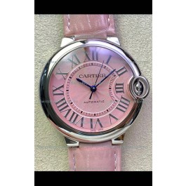 Ballon De Cartier Swiss Automatic 1:1 Mirror Quality 36MM in Stainless Steel Pink Dial
