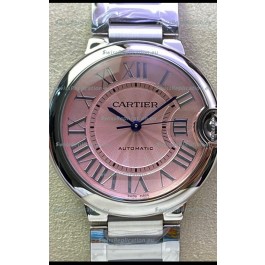 Ballon De Cartier Swiss Automatic 1:1 Mirror Quality 36MM in Stainless Steel Pink Dial