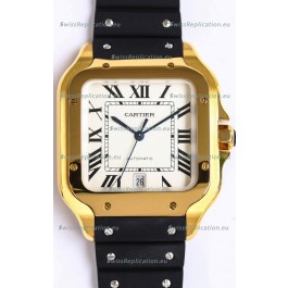 Santos De Cartier Yellow Gold Casing 1:1 Mirror Swiss Replica Watch 40MM