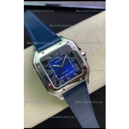 Santos De Cartier Stainless Steel Casing 1:1 Mirror Swiss Replica Watch Blue Dial 40MM