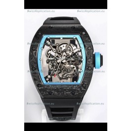 Richard Mille RM055 Black Carbon Casing 1:1 Mirror Replica Watch in Black Strap
