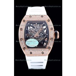 Richard Mille RM035 AMERICAS 18K Rose Gold Replica Watch in White Strap