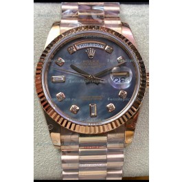 Rolex Day Date 36MM 118235 Rose Gold in Pearl Dial 1:1 Mirror Replica Watch