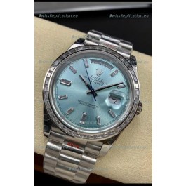 Rolex Day Date M228396TBR-0002 904L Steel 40MM - Ice Blue Dial 1:1 Mirror Replica