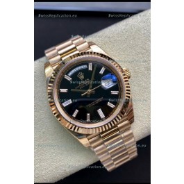 Rolex Day Date 40MM 228238a 1:1 Rose Gold in Black Dial 1:1 Mirror Replica Watch