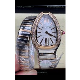 Bvlgari Serpenti Edition Two Tone Casing White Dial Watch in 1:1 Mirror Quality