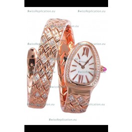 Bvlgari Serpenti Edition Rose Gold Casing White Dial Watch in 1:1 Mirror Quality