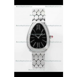 Bvlgari Serpenti Seduttori Edition in Steel Casing Super Clone Watch Black Dial