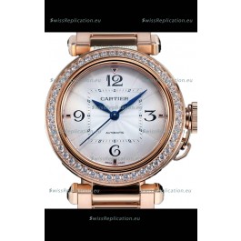 Pasha De Cartier 1:1 Mirror Quality Automatic Swiss Replica Watch 35MM Rose Gold