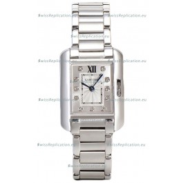 Cartier Tank Anglaise Steel Casing in Steel Strap Swiss Quartz Watch 30MM