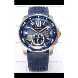 Calibre De Cartier Watch 42MM Blue Dial Steel Case - 1:1 Mirror Replica Watch