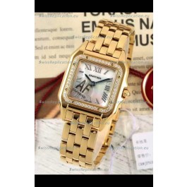 PANTHERE de Cartier Edition 27mm Pearl Dial 1:1 Mirror Swiss Watch Yellow Gold Casing