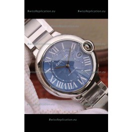 Ballon De Cartier Automatic 1:1 Swiss Mirror Watch in 904L Steel Casing Blue Dial - 42MM
