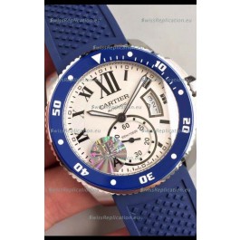 Calibre De Cartier Watch 42MM White Dial Steel Case - 1:1 Mirror Replica Watch