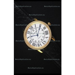Cartier "Ronde De Cartier" Yellow Gold Case watch with Lab Created Diamonds Bezel
