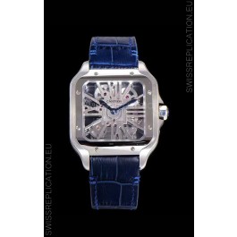 Cartier Santos DUMONT Skeleton Watch in Stainless Steel Swiss Watch 