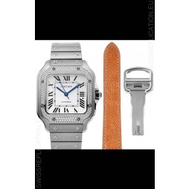 Cartier "Santos De Cartier" Mens XL 1:1 Mirror Replica Watch in Stainless Steel Casing