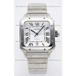 Cartier Santos De Cartier 904L Steel White Dial Super Clone Replica 40MM Watch 