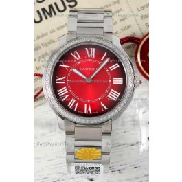 Cartier Ronde Must 36MM Swiss Quartz Red Dial 1:1 Mirror Swiss Replica Watch 