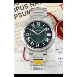 Cartier Ronde Must 36MM Swiss Quartz Green Dial 1:1 Mirror Swiss Replica Watch 