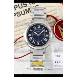 Cartier Ronde Must 29MM Swiss Quartz Blue Dial 1:1 Mirror Swiss Replica Watch 