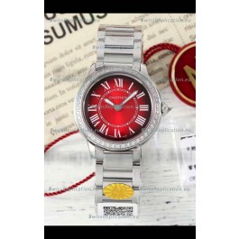 Cartier Ronde Must 29MM Swiss Quartz Red Dial 1:1 Mirror Swiss Replica Watch 