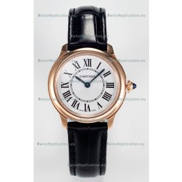 Ronde Louis Cartier Super Clone 29MM Rose Gold Watch in Swiss Quartz Movement