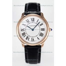 Ronde Louis Cartier Super Clone 36MM Rose Gold Watch in Swiss Quartz Movement