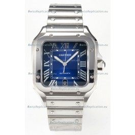 Cartier Santos De Cartier 904L Steel Blue Dial Super Clone Replica 40MM Watch 