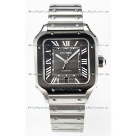 Cartier Santos De Cartier 904L Steel Grey Dial Super Clone Replica 40MM Watch 