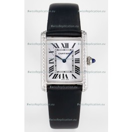 Tank Must Cartier Super Clone Edition 33.7MM Watch in Steel Casing White Dial 