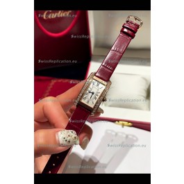 Cartier Tank Americaine Ladies Swiss Quartz Watch 1:1 Mirror Replica Rose Gold Casing