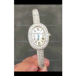 Baignoire De Cartier Diamonds Paved Super Clone Quartz Replica Watch
